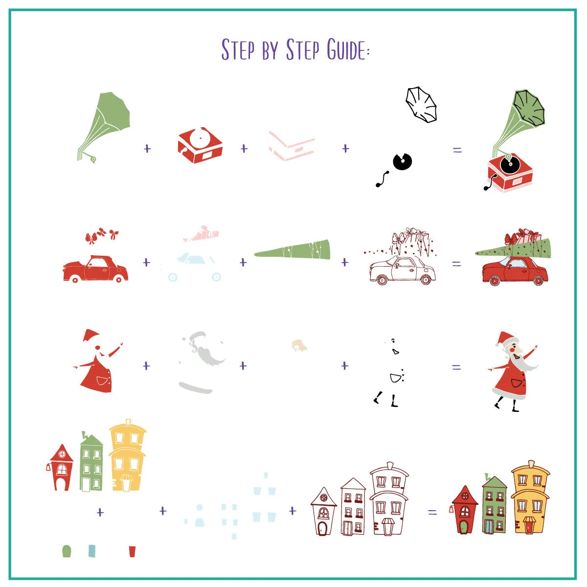 Clear Jelly Stamper Retro Festive Fun CjSC-93 stempelplade jul