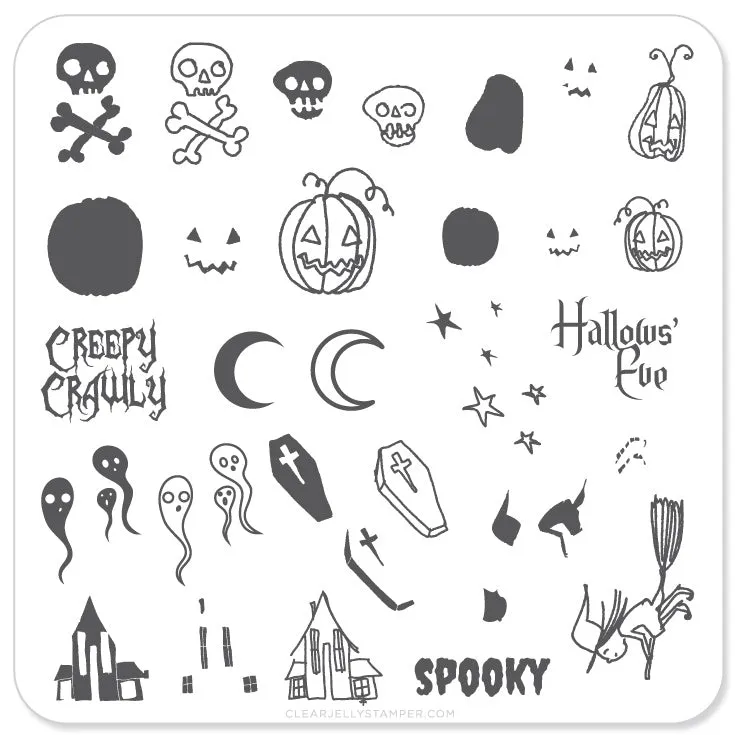 Clear Jelly Stamper Spooky CjSH-05 stampingplade 6x6 cm Halloween