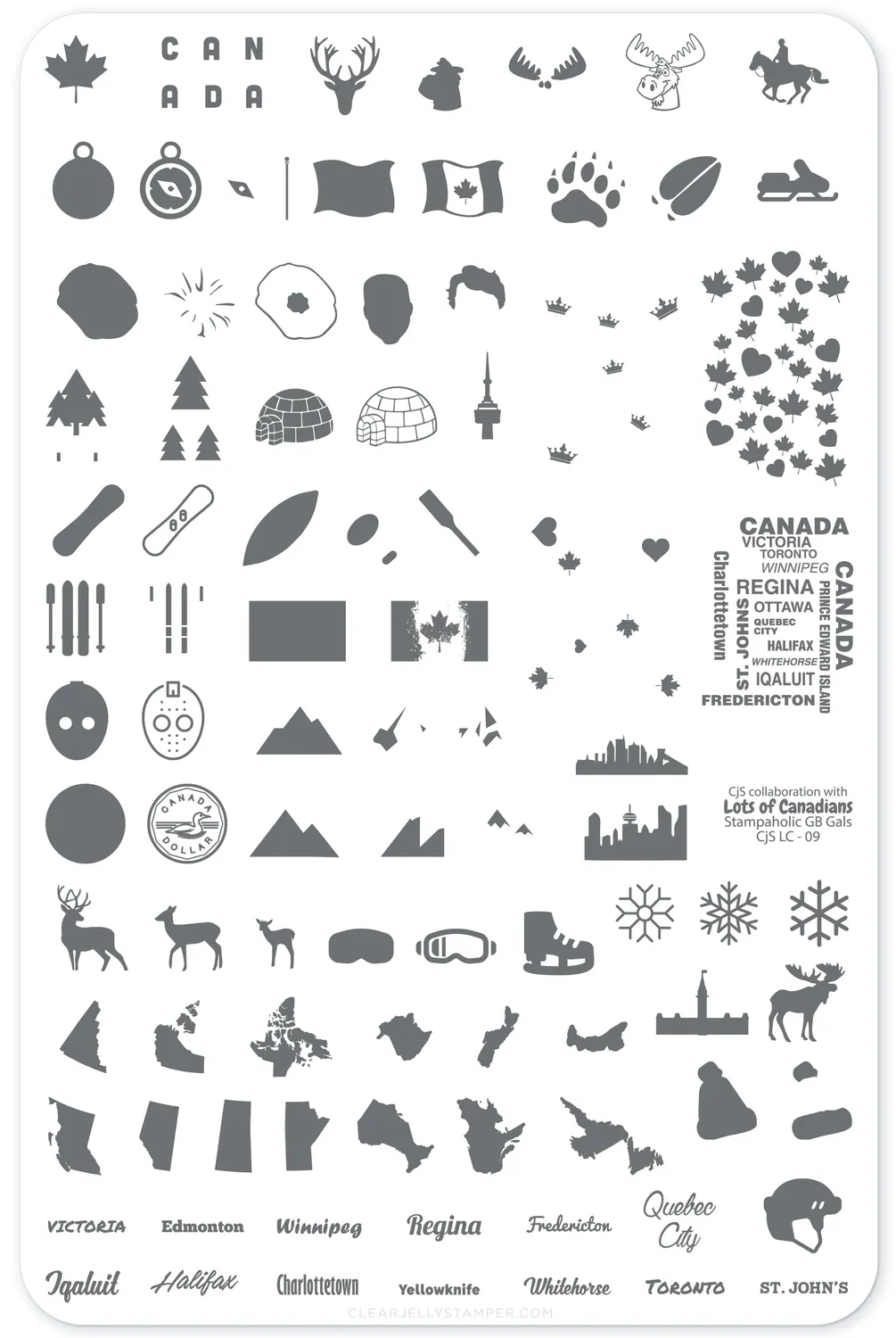 Clear Jelly Stamper Oh Canada CjSLC-09 stamping plate 9,5x14,5cm