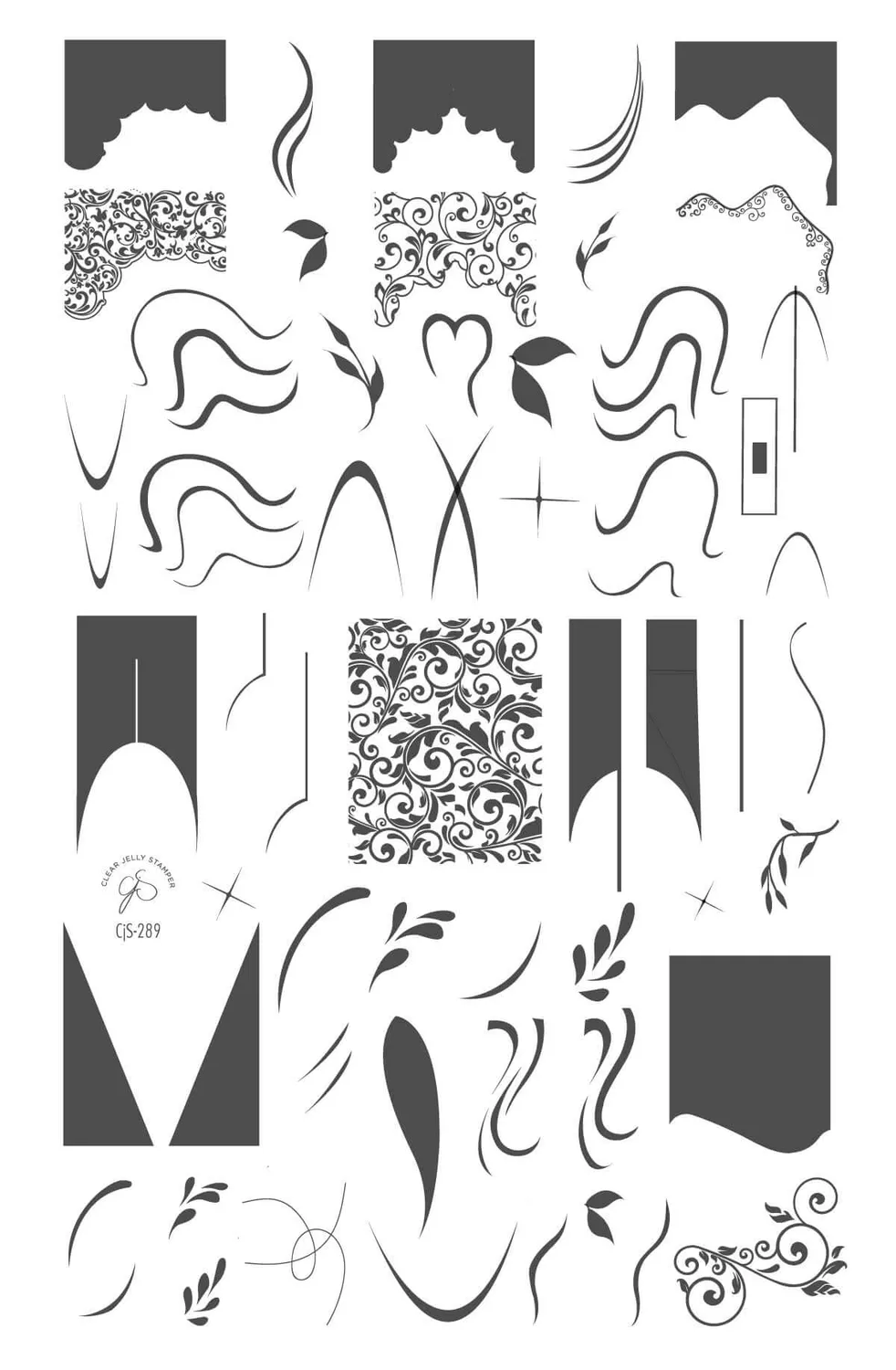Clear Jelly Stamper French Mani Three CjS-289 stampingplade fransk tip