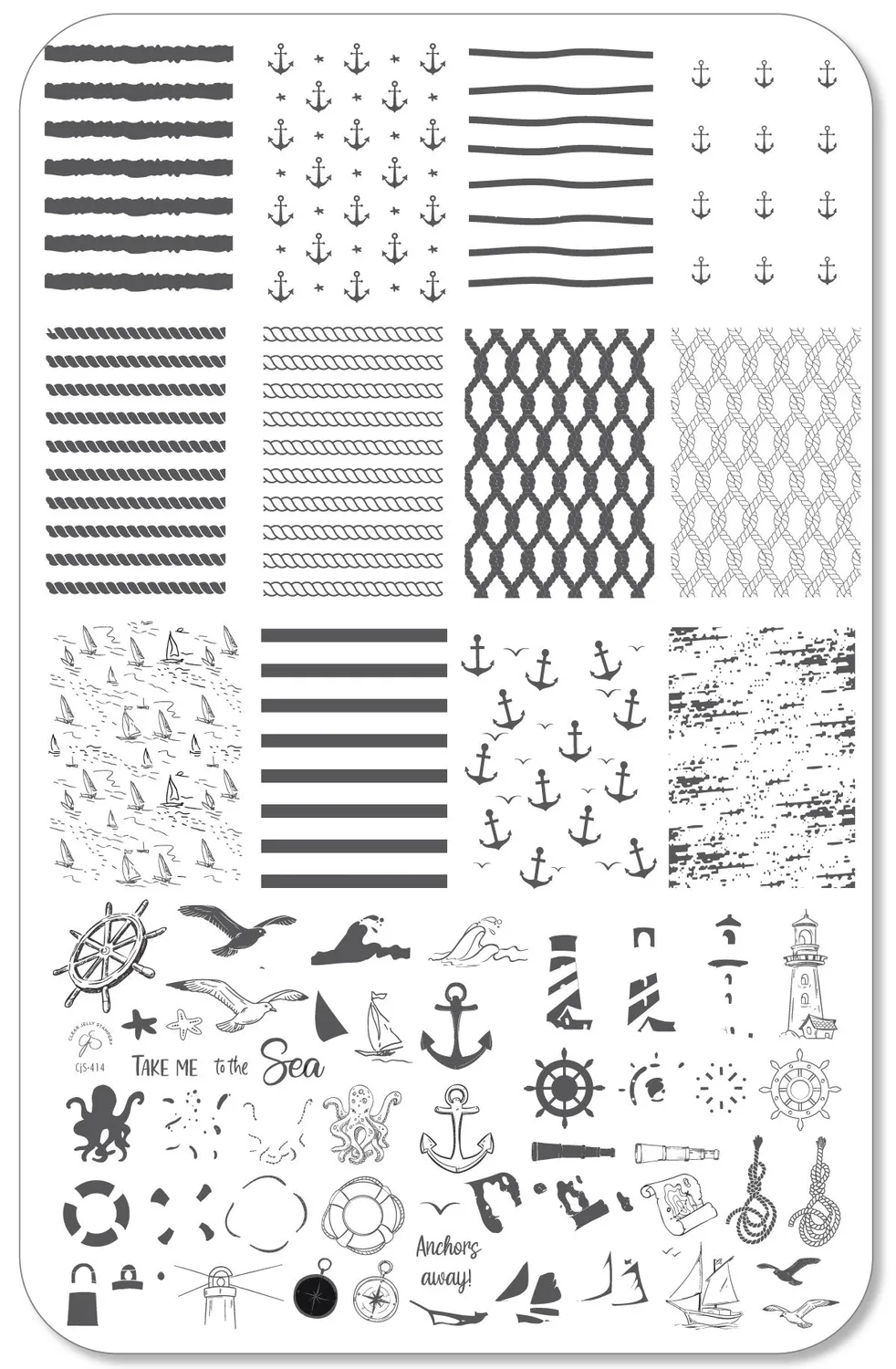 Clear Jelly Stamper CjS-414 Salty Air stampingplade 14x9
