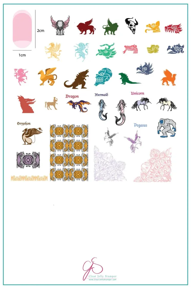 Clear Jelly Stamper CjS-107 Mythical Creatures stempelplade stor