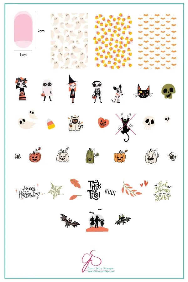 Clear Jelly Stamper Trick or Creeping CjSH-42 stampingplade halloween