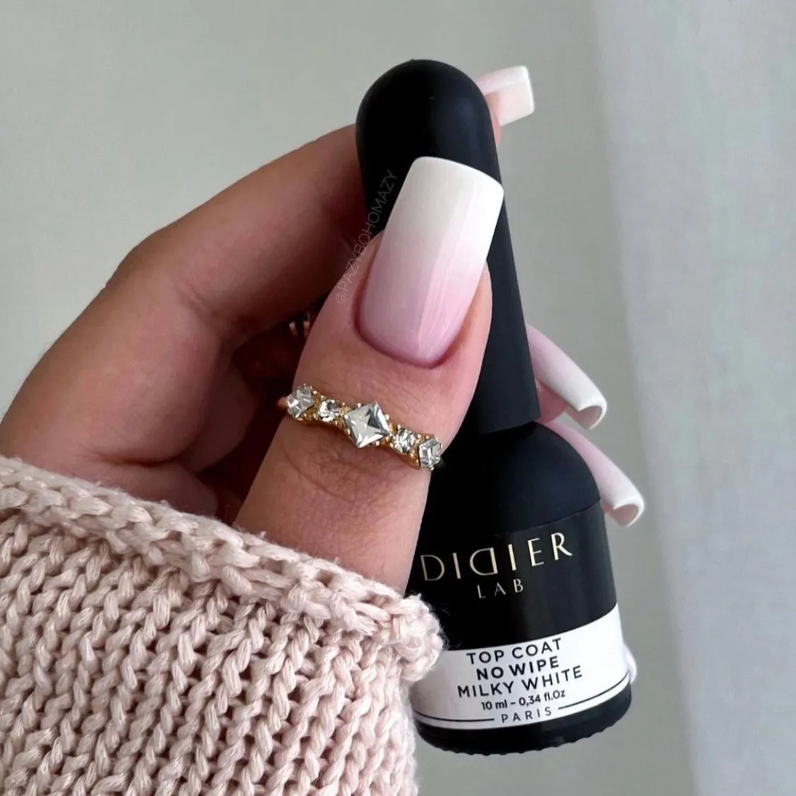 Didier Lab No Wipe Milky White top coat mælkehvid
