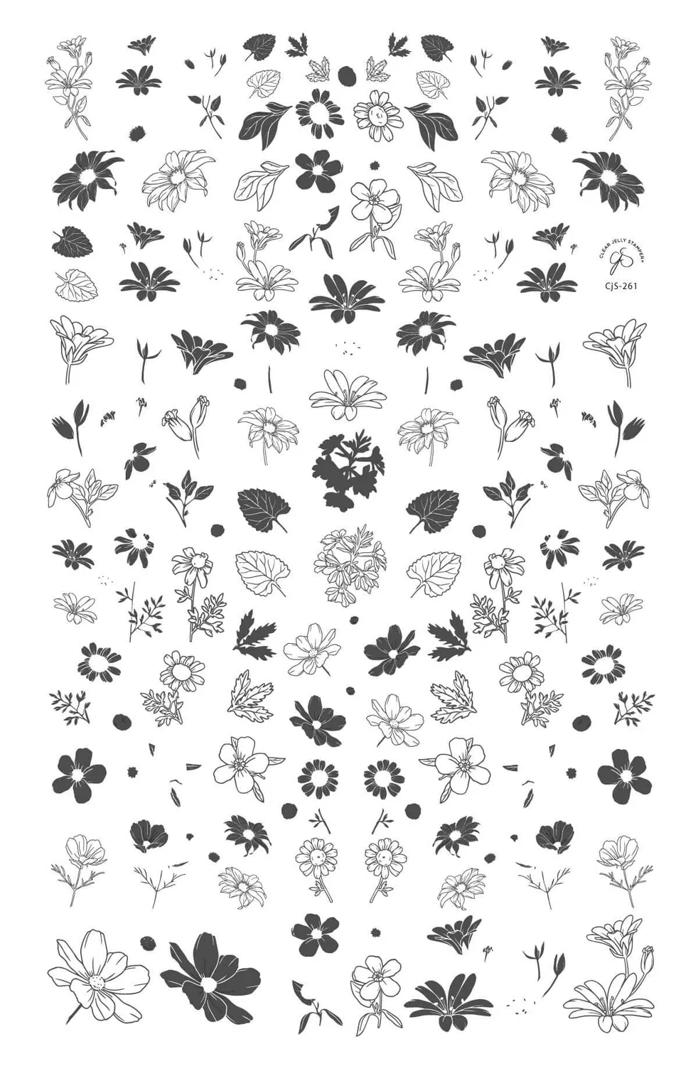 Clear Jelly Stamper Finest Florals CJS-261 negleplade blomster