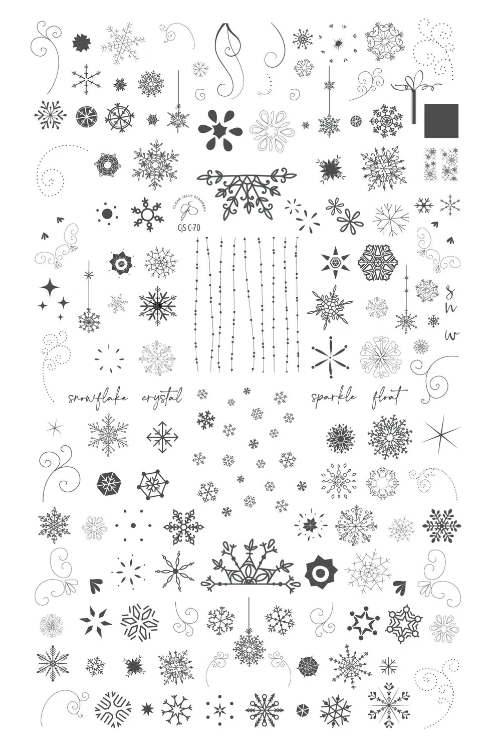 Clear Jelly Stamper Swirling On Ice CJSC-70 negleplade snefnug