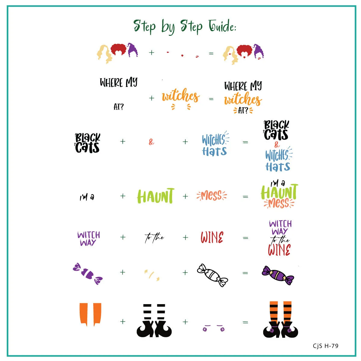 Clear Jelly Stamper H-79 Boo Crew stamping plate 8x8 halloween