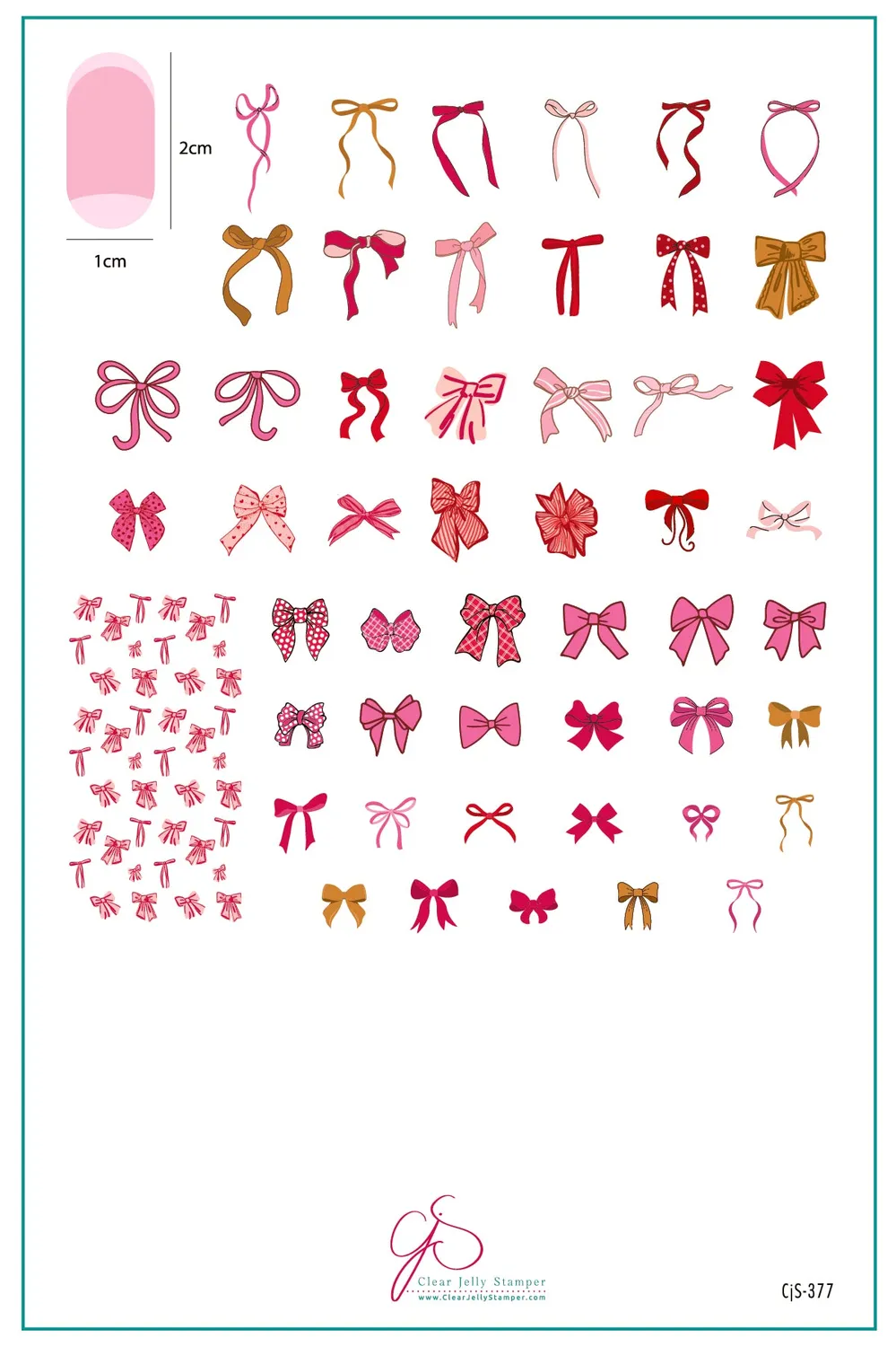 Clear Jelly Stamper Pretty Little Bows CjS-377 stempelplade sløjfe