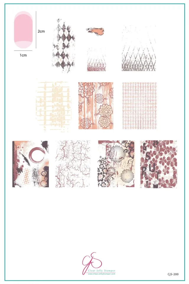 Clear Jelly Stamper CjS-200 Grunge Textures stampingplade