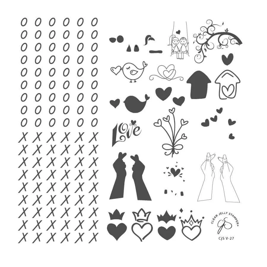 Clear Jelly Stamper XOXO CjSV-27 stampingplade 6x6 cm