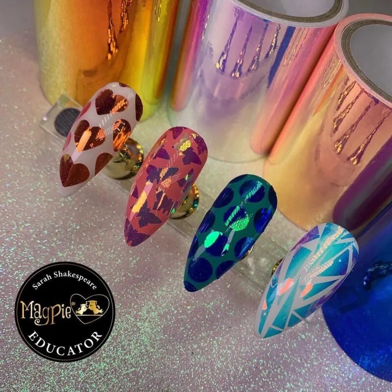 Beautystones Blue Iridescent Mirror Tape negletape