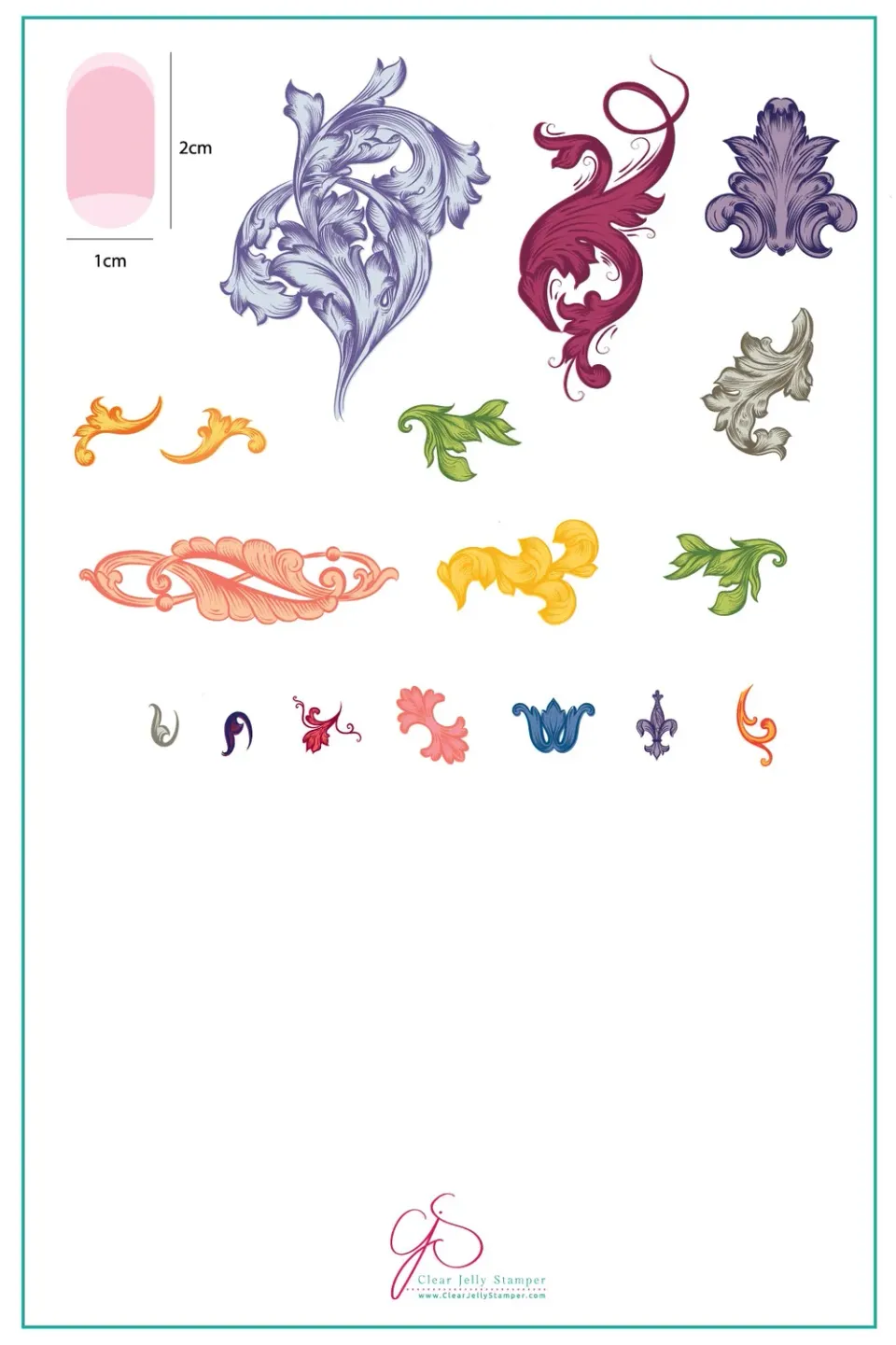 Clear Jelly Stamper CjS-45 Ornamental Flourish stampingplade