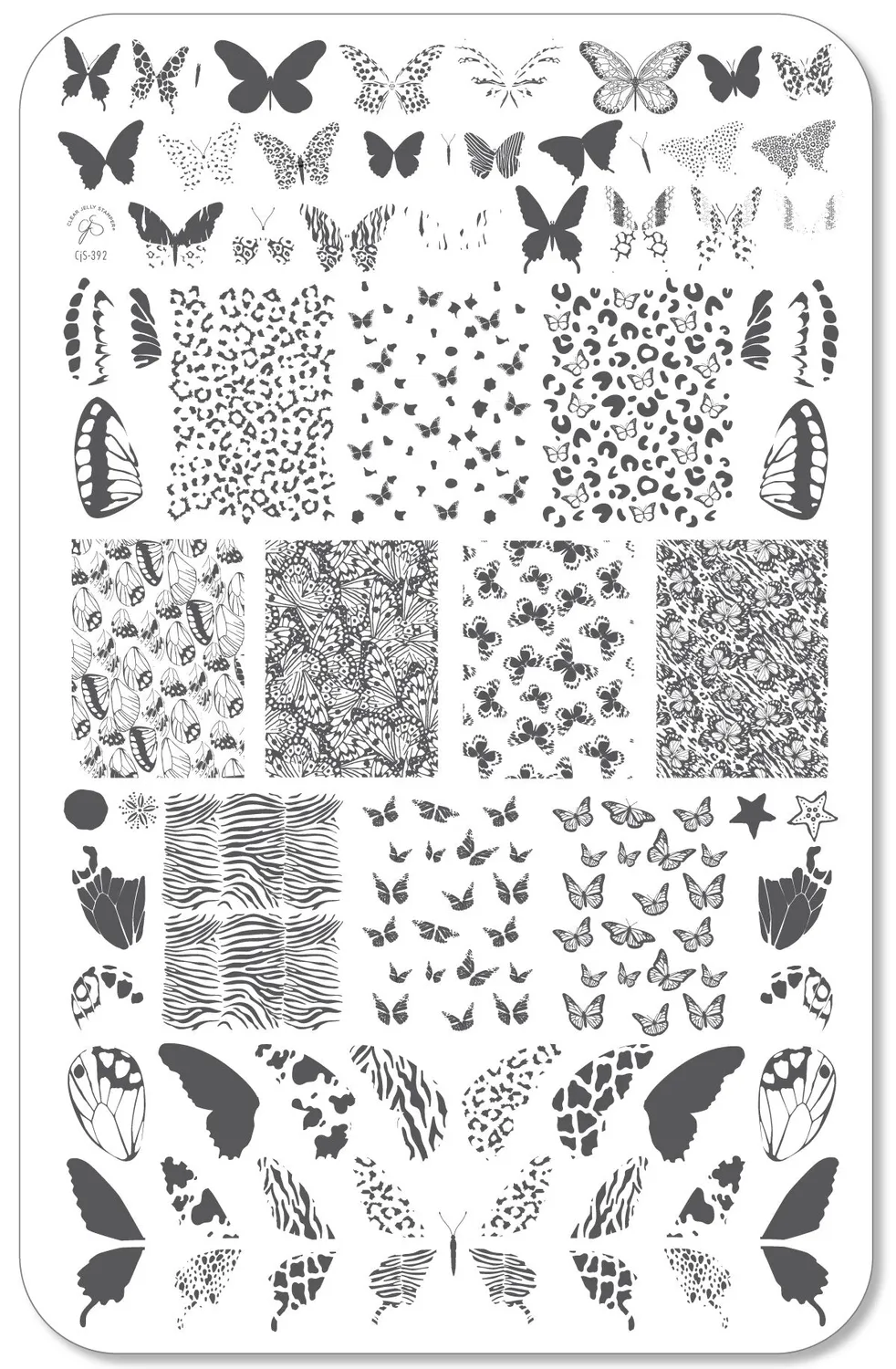 Clear Jelly Stamper Wild Wings CjS-392 stempelplade sommerfugl