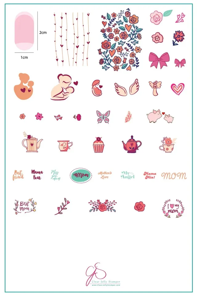 Clear Jelly Stamper CjSH-19 I Love My Mom stampingplade