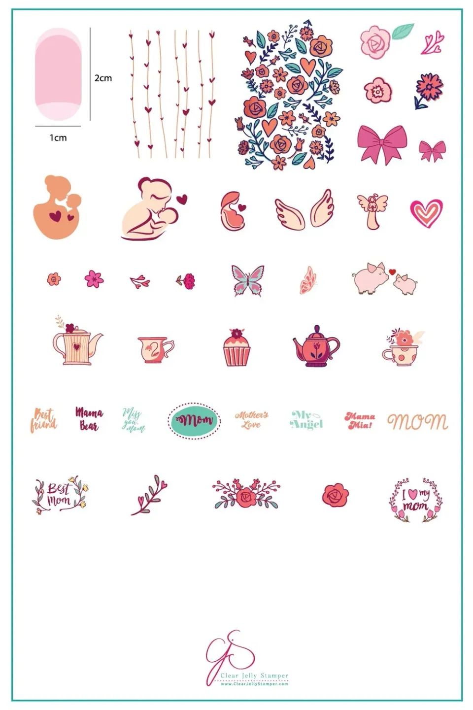 Clear Jelly Stamper CjSH-19 I Love My Mom stampingplade