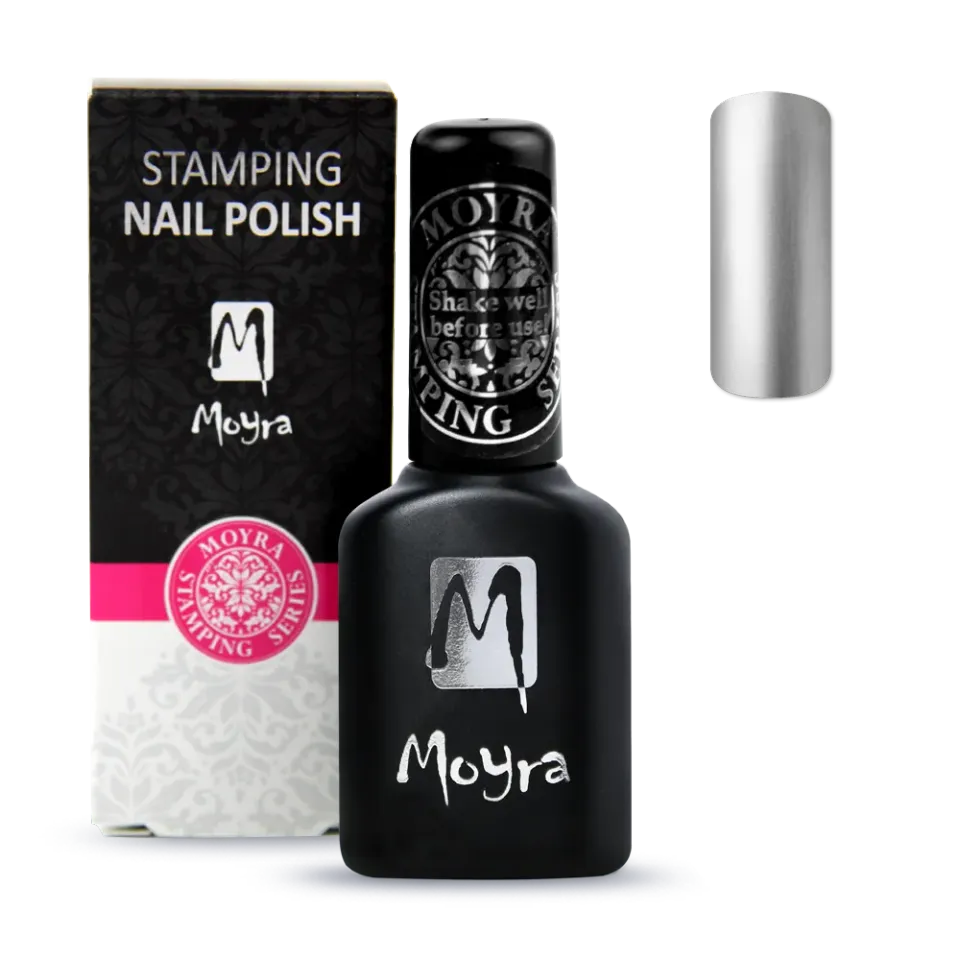 Moyra Smart Polish SPS03 Silver stampinglak 12 ml langsomtørrende