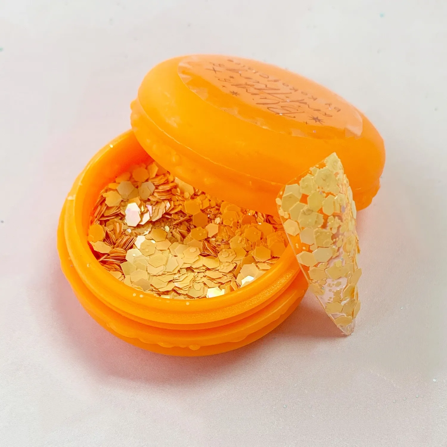 Clear Jelly Stamper Macaron glitter 6-pak cookie sprinkles pastel