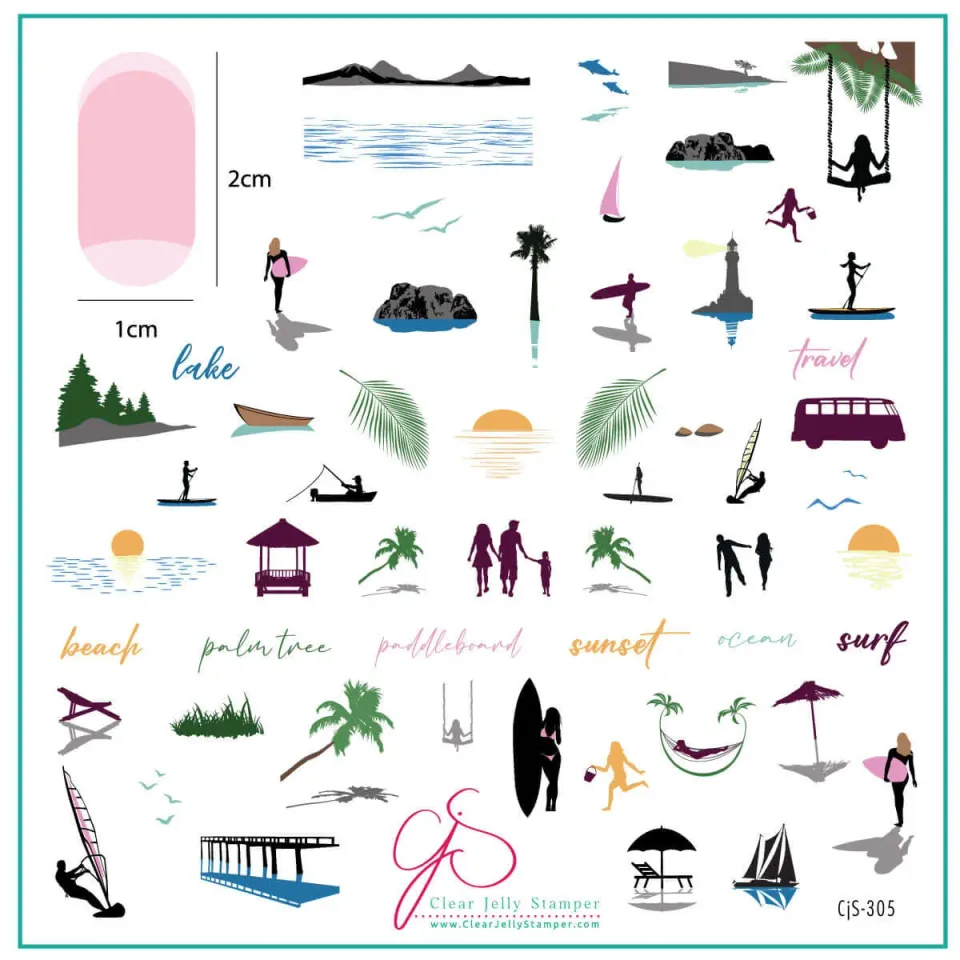 Clear Jelly Stamper CjS-305 Summer Silhouettes stampingplade sommer