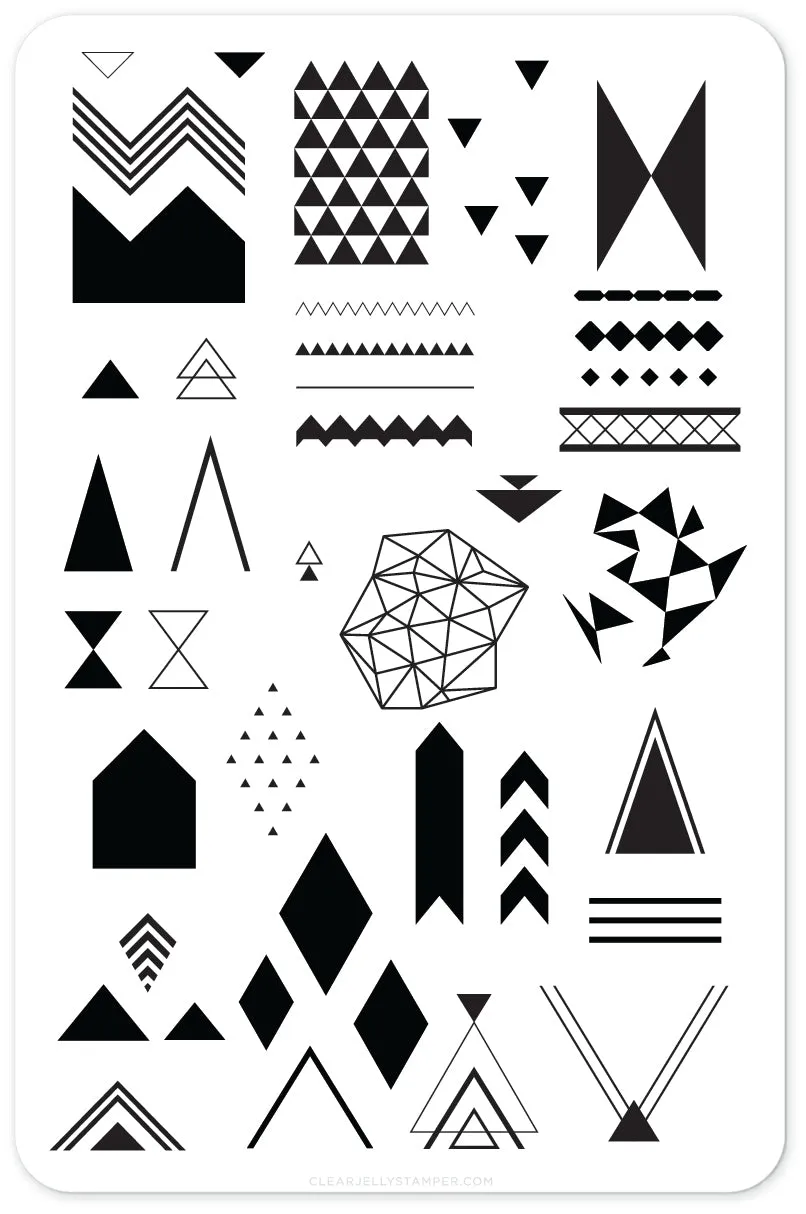 Clear Jelly Stamper Tri-Angular CjS-76 stamping plade geometrisk
