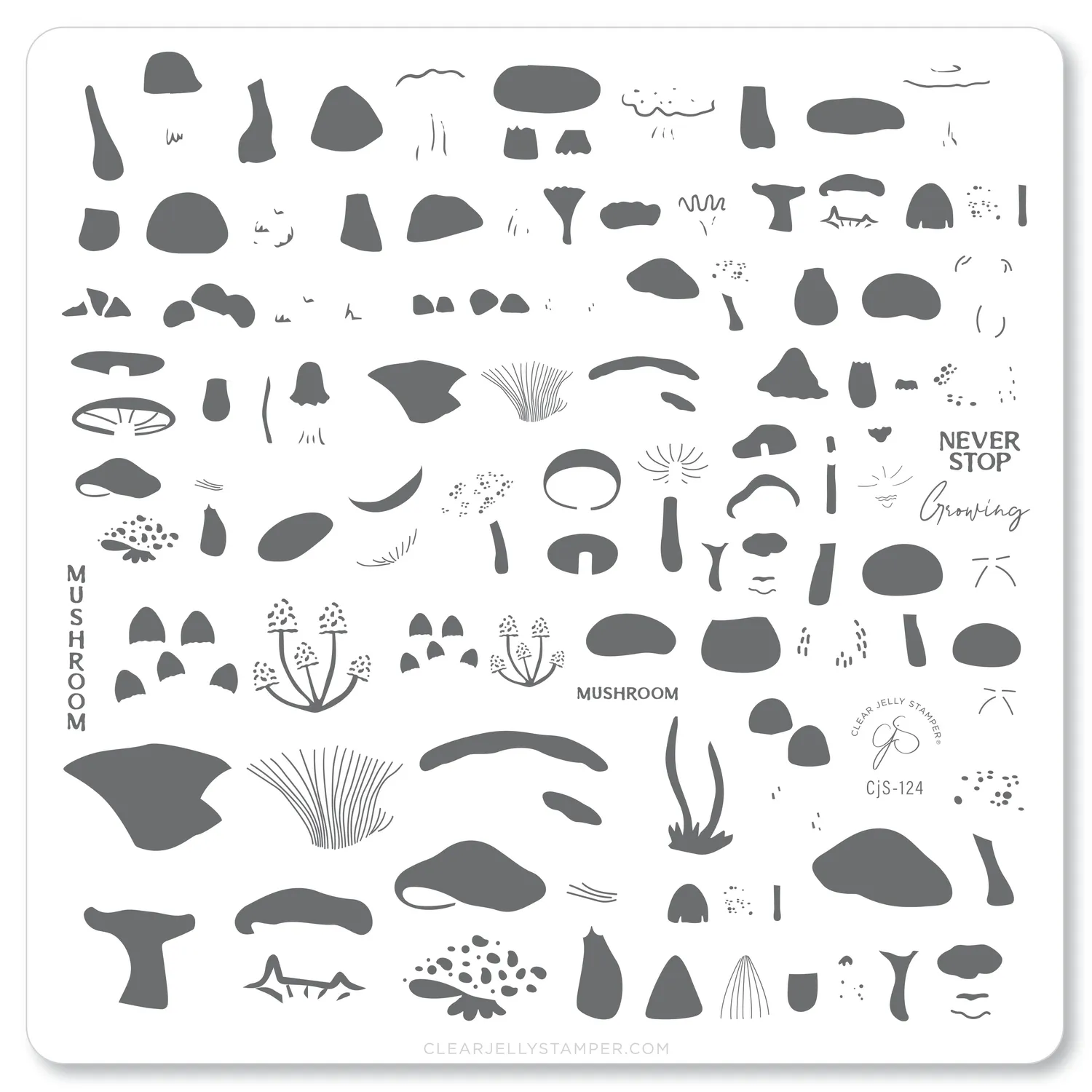 Clear Jelly Stamper Fabulous Funghi CjS-124 stampingplade svampe
