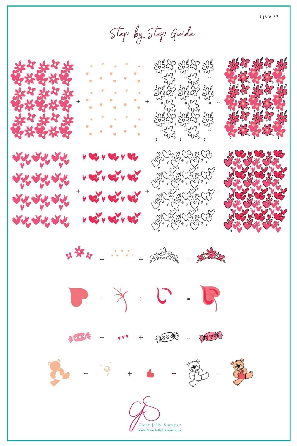 Clear Jelly Stamper CjSV-32 French Kiss stampingplade 14,5x9,5