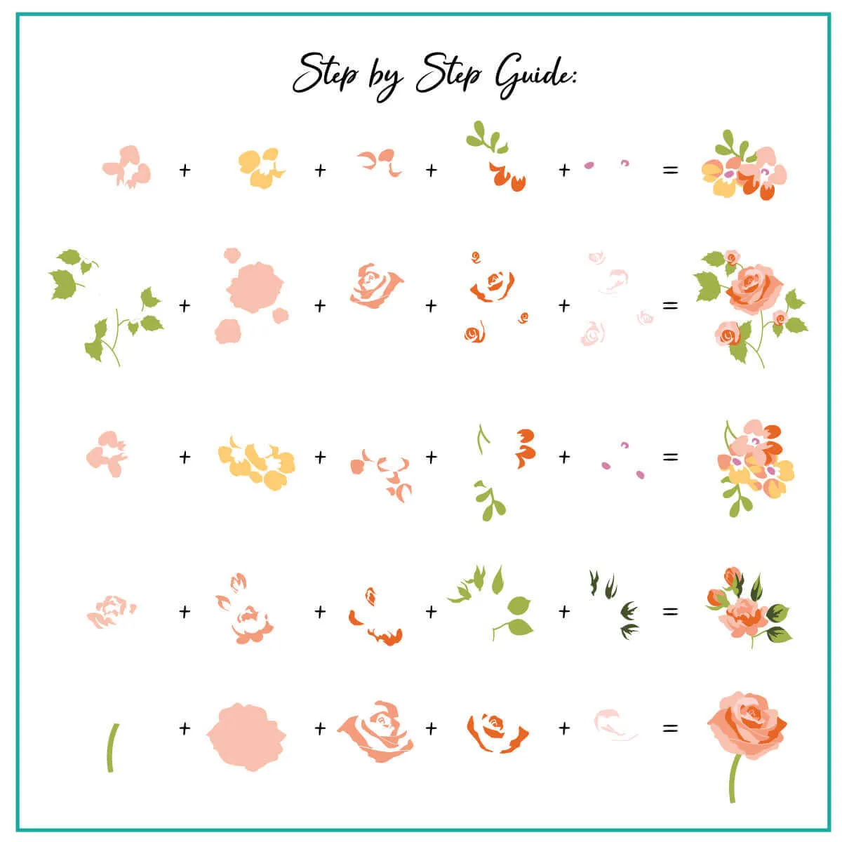 Clear Jelly Stamper Floral Blossom CjS-279 stampingplade 8x8 blomster