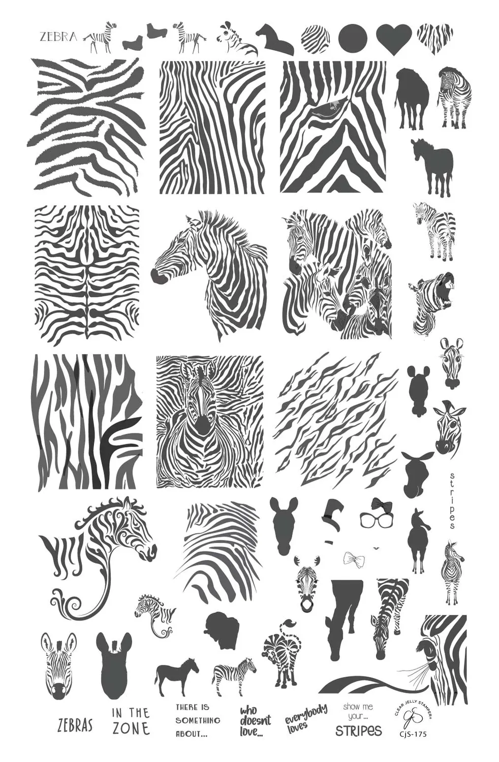 Clear Jelly Stamper Wild Zebra CjS-175 stampingplade dyr