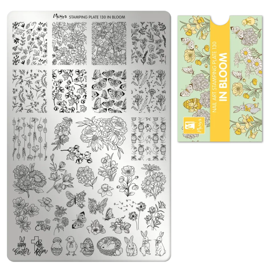 Moyra Stamping Plate 130 In Bloom stampingplade blomster
