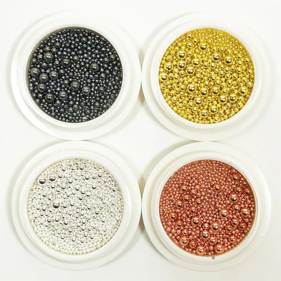 Clear Jelly Stamper KoKo & Claire Caviar Beads neglepynt 4-pak metallic