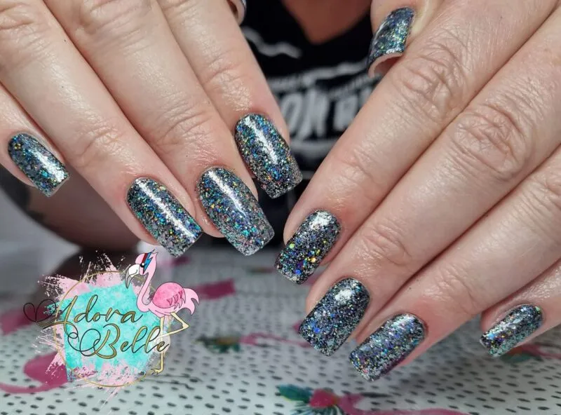 Indigo Nails Beautystones River neglitter med blå glans