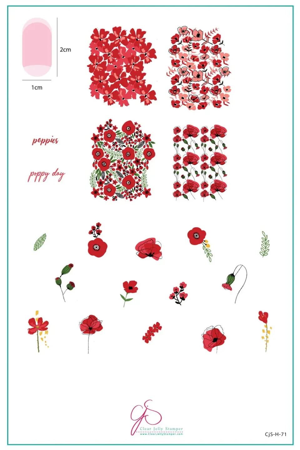 Clear Jelly Stamper CjSH-71 Poppy Day stempelplade valmue