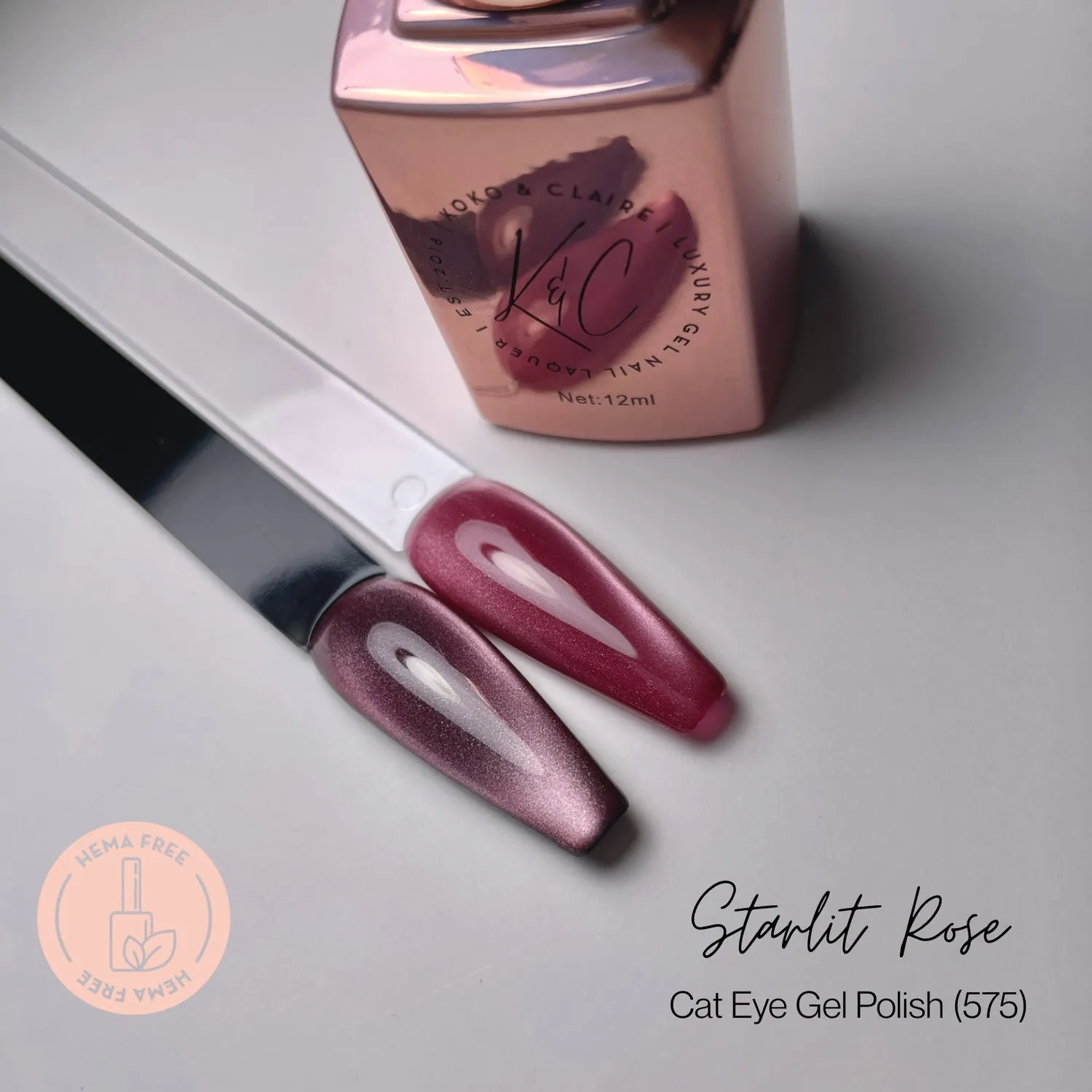 KoKo & Claire 0575 Starlit Rose gellak pink 12 ml cateye