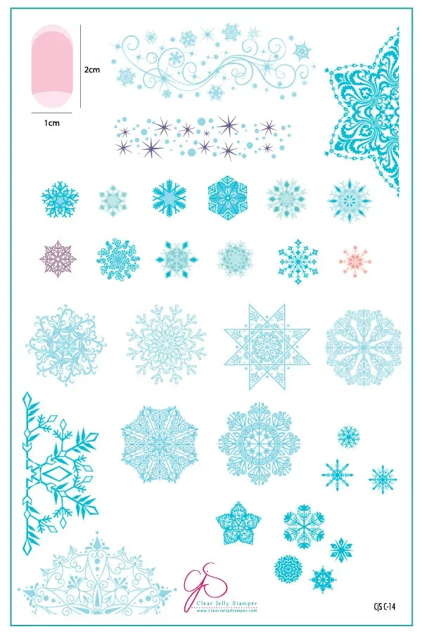 Clear Jelly Stamper C-14 Diamonds in Ice stampingplade snefnug