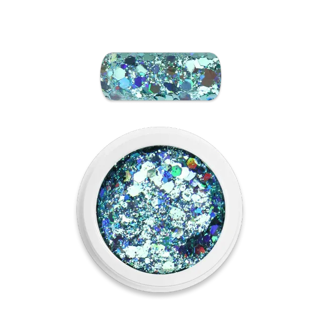 Moyra Holo Glitter Mix No. 04 Turquoise 1 g holografisk