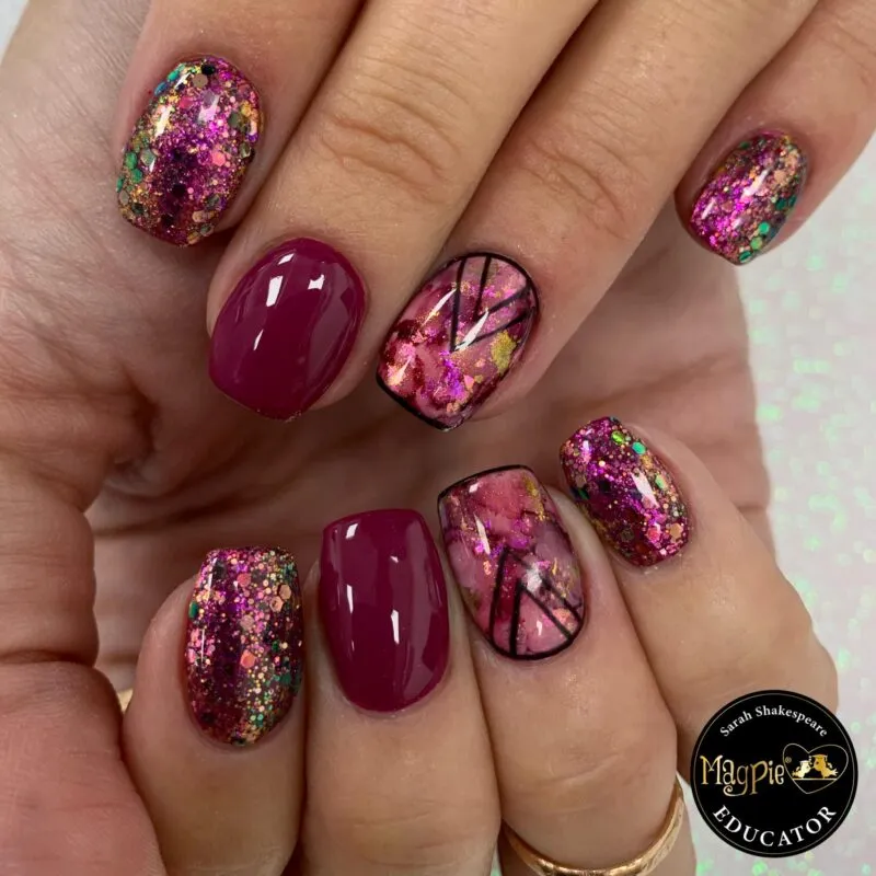 Indigo Nails Beautystones Deep Red Inkie blæk