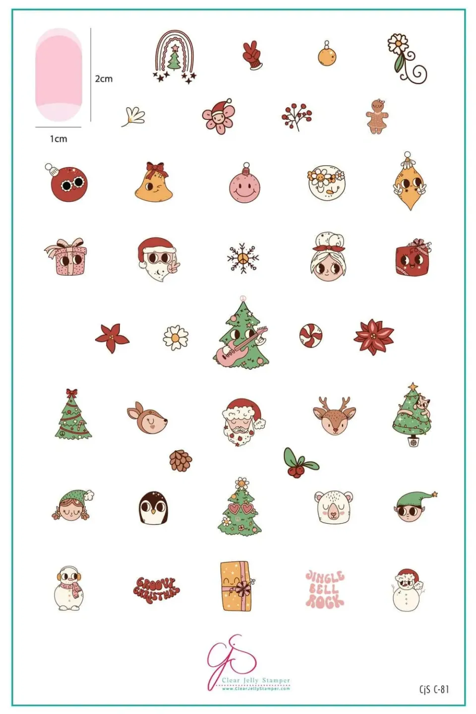 Clear Jelly Stamper CjSC-81 Groovy Christmas stempelplade jul