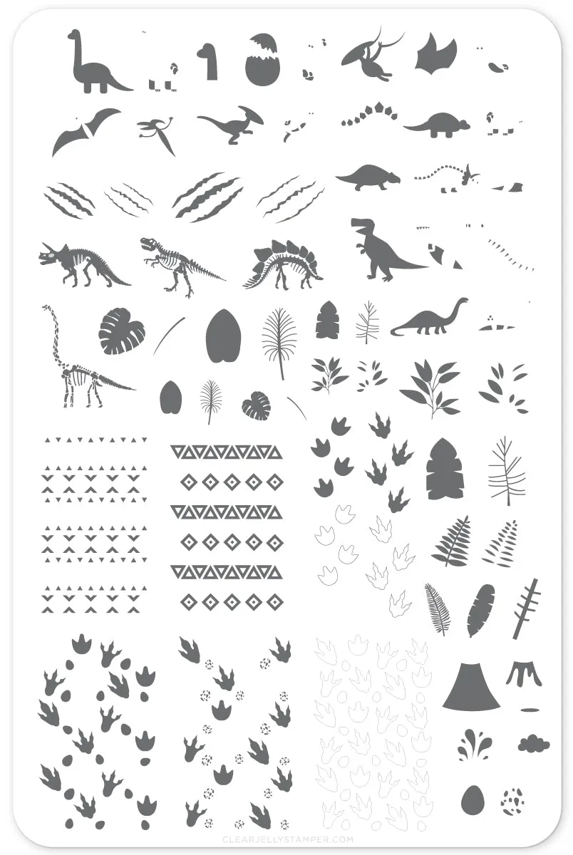 Clear Jelly Stamper LC-35 Dino Friends stampingplade dino