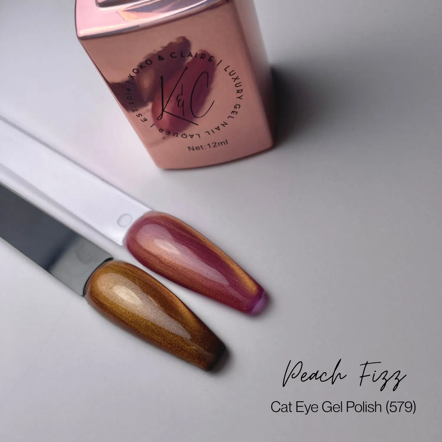 KoKo & Claire 0579 Peach Fizz cateye gel polish 12 ml
