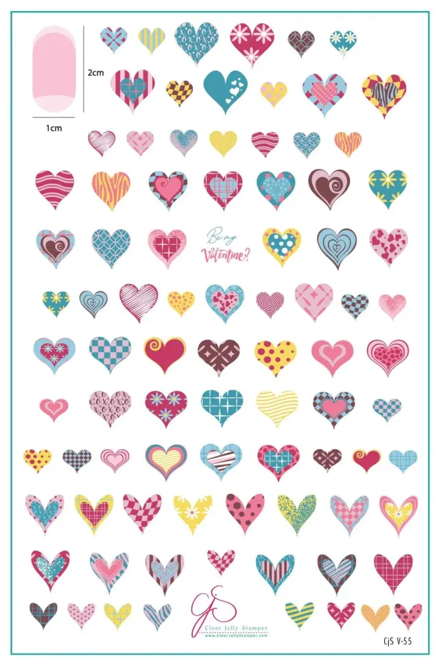 Clear Jelly Stamper Love In Layers V-55 stampingplade hjerter