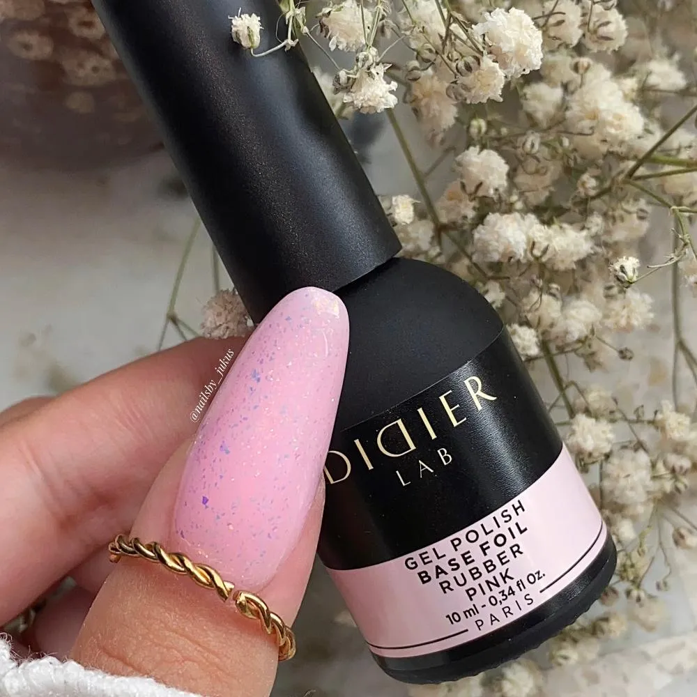 Didier Lab Rubber Base Foil Pink base coat glitter
