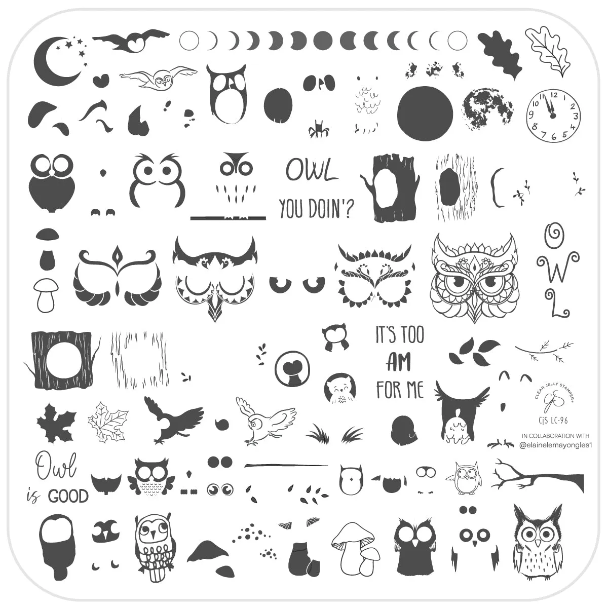 Clear Jelly Stamper CjSLC-96 Owl is Good stampingplade 8x8 cm