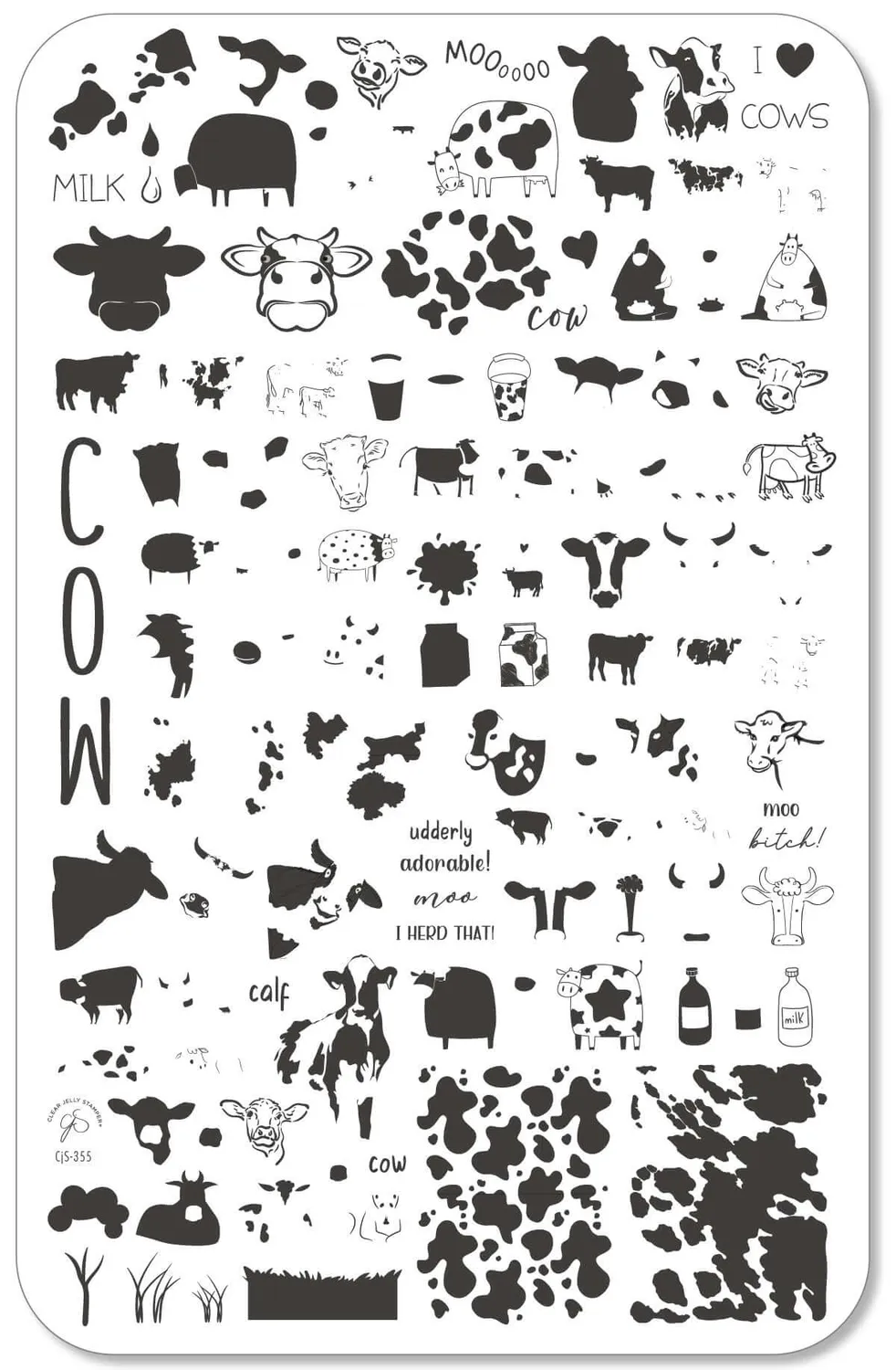 Clear Jelly Stamper CjS-355 Udderly Adorable ko stamping plade