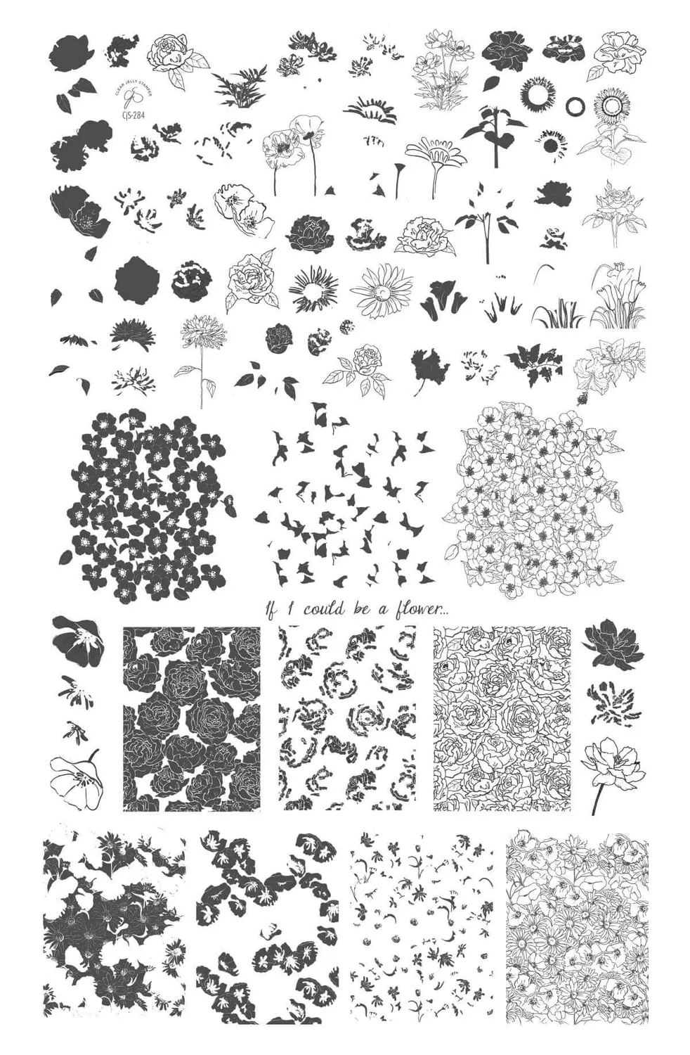 Clear Jelly Stamper If I Could be a Flower CjS-284 stempelplade