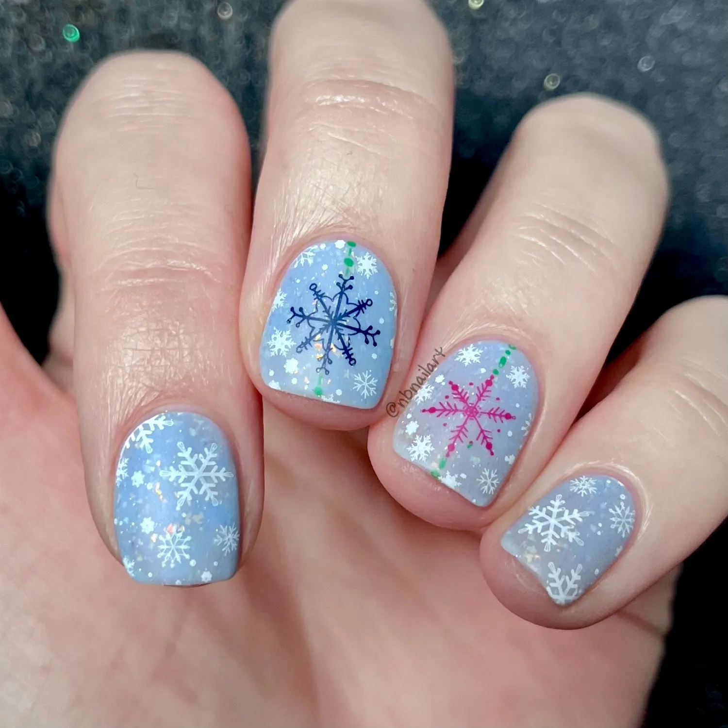 Clear Jelly Stamper CjS-376 stampingplade Snowflakes on Chains