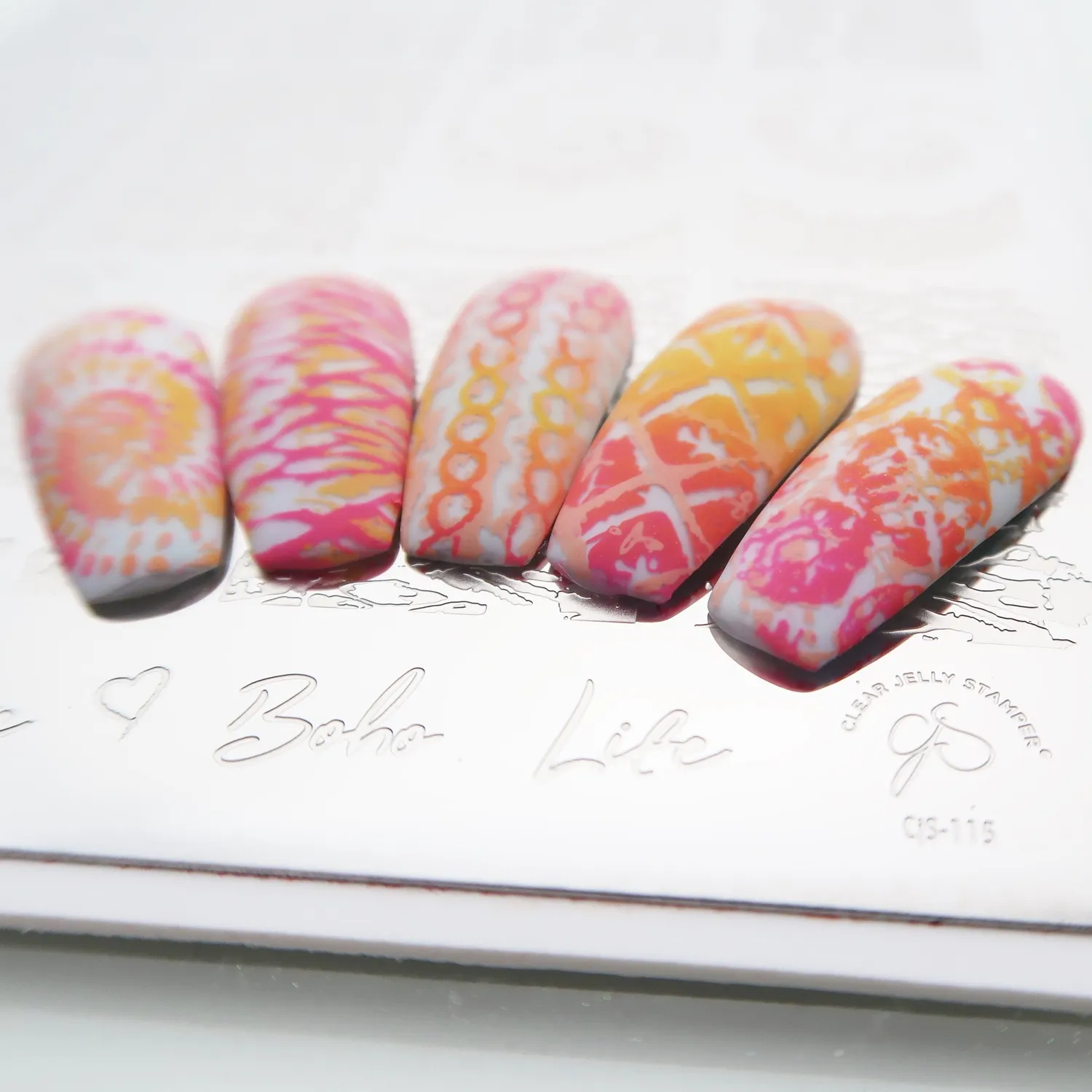 Clear Jelly Stamper 115 Boho Life stamping plade lagdelt