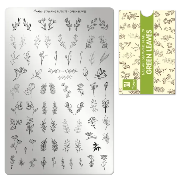 Moyra Stamping plate 79 Green leaves stampingplade