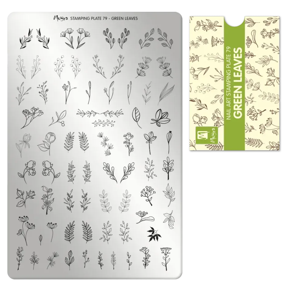 Moyra Stamping plate 79 Green leaves stampingplade