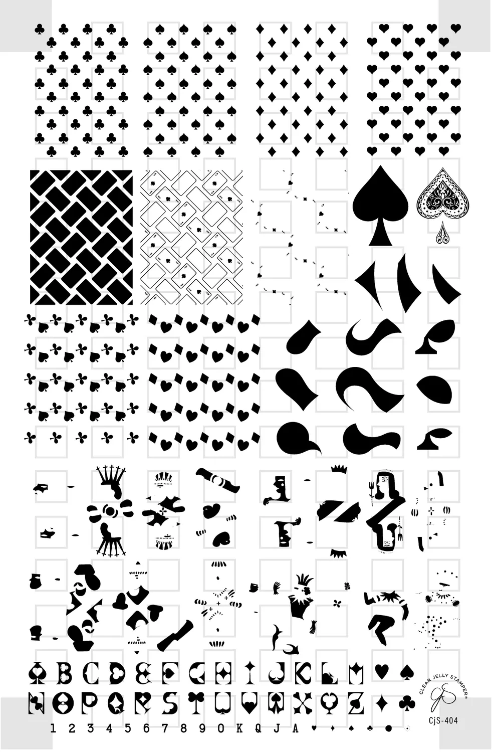 Clear Jelly Stamper CjS-404 Joker's Wild negleplade 14x9 kort