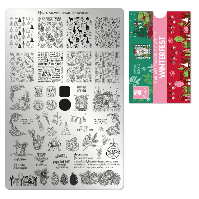 Moyra Stamping 137 Winterfest stampingplade jul