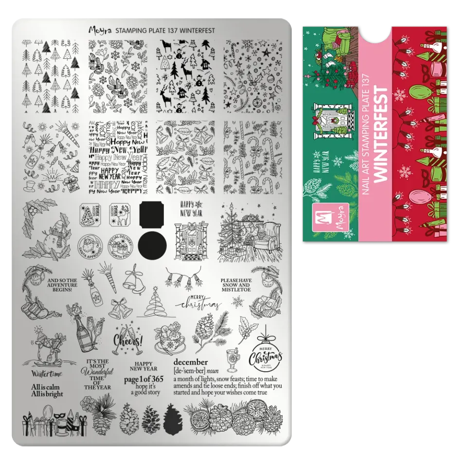 Moyra Stamping 137 Winterfest stampingplade jul